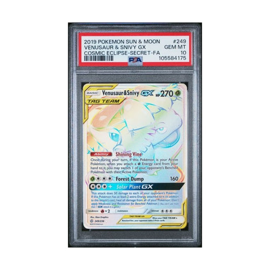 PSA 10 Venusaur & Snivy GX card 249/236