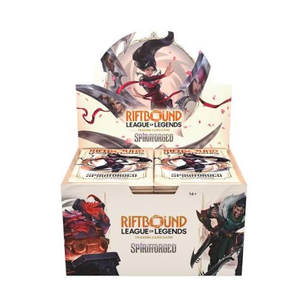 Riftbound Spiritforged booster display